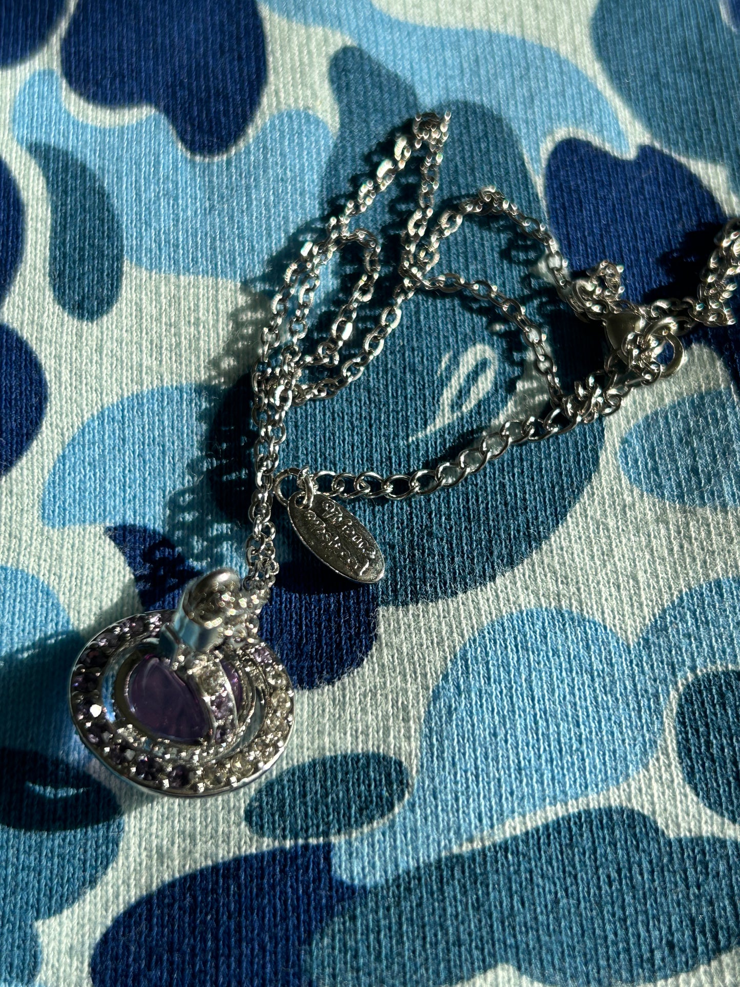 Vivienne Westwood Purple Orb with Cross necklace